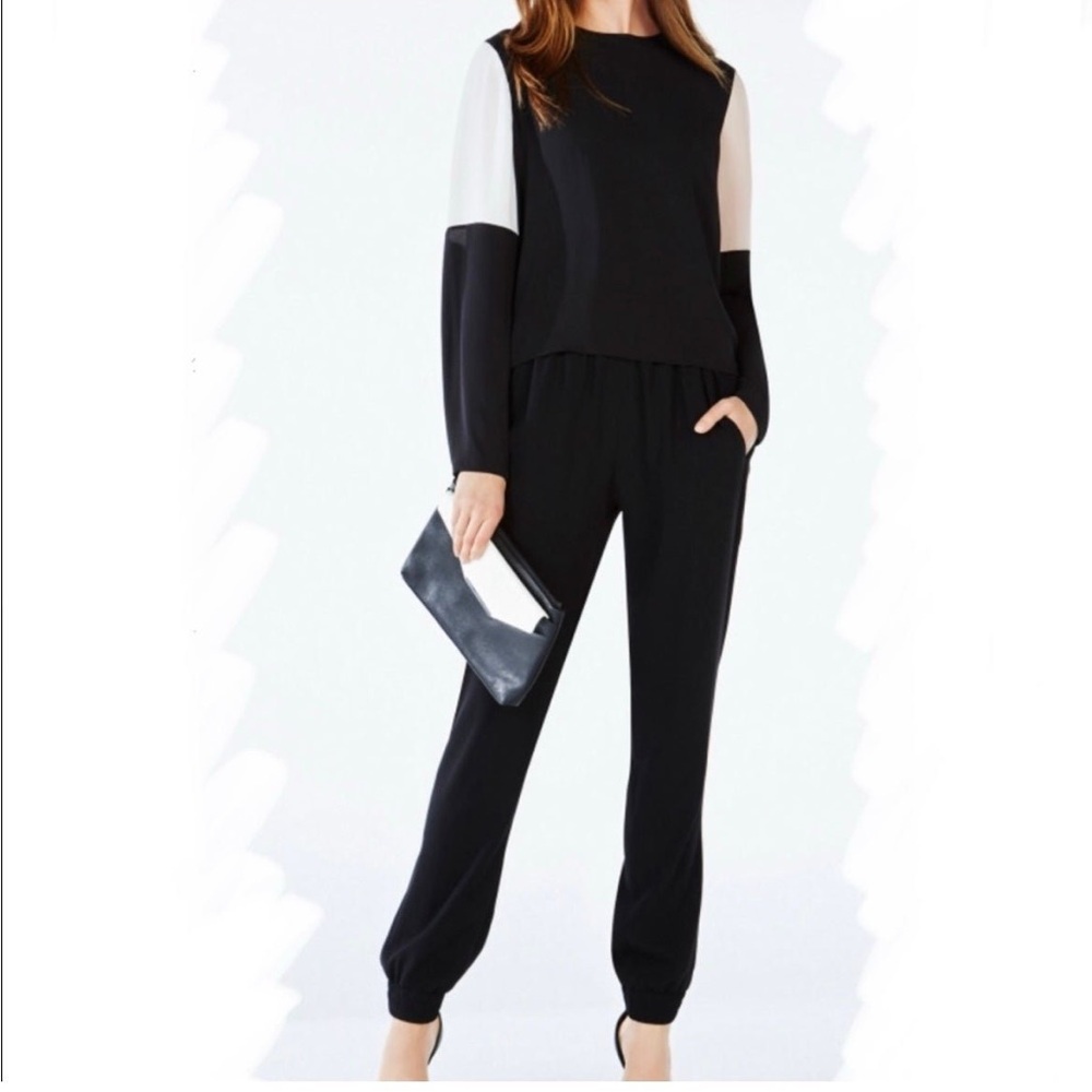 BcBgMaxazria Color blocked, Reversible Blouse